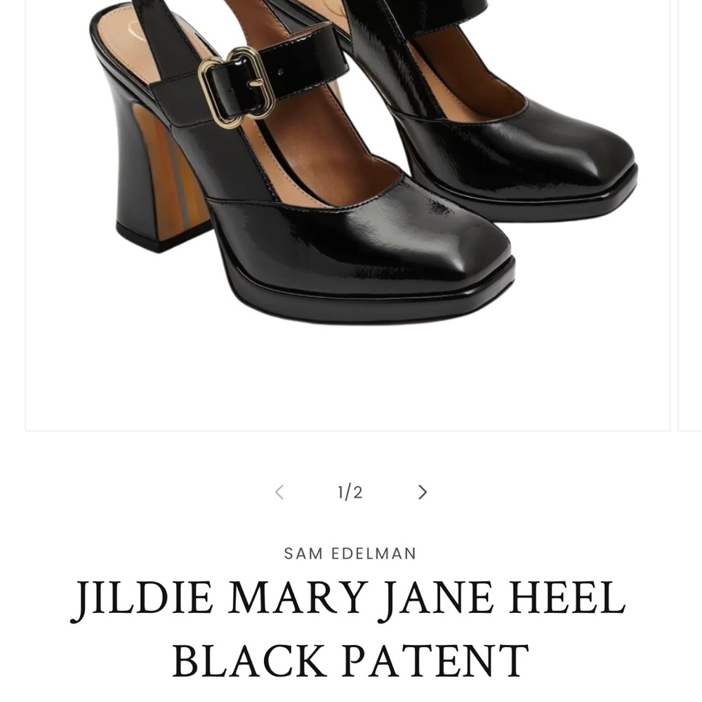 Sam Edelman Black Patent Jildie Mary Jane Heels